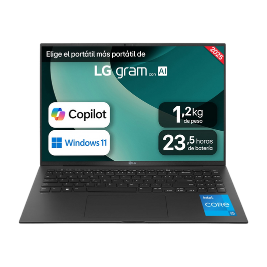 Portátil LG Gram 16Z90RU-G.AP55B Intel Core i5-1334U/ 16GB/ 512GB SSD/ 16"/ Win11 Pro